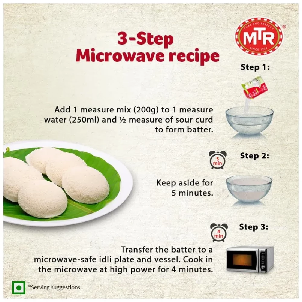 MTR Breakfast Mix - Rice Idli, 500 g Pouch-6.webp